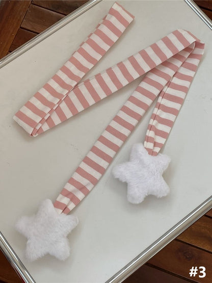 Scarf Decoration Options 7 Star Knit Striped Plush Color