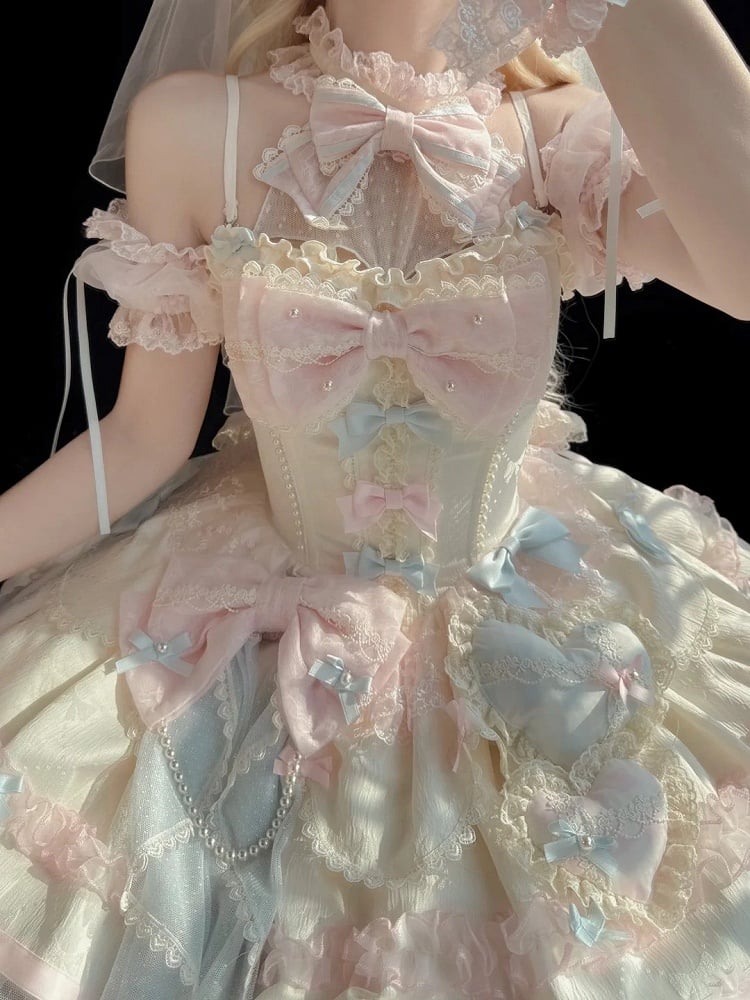Rainbow Halter Lolita JSK Full Set | Sweetheart Macaron Lolita