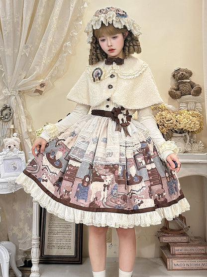 Peter Plush Collar Pan Beige Sweet Cape Lolita