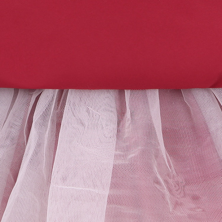 Christmas Red Princess Basque Waist Jumper Skirt with Festive White Plush Trim