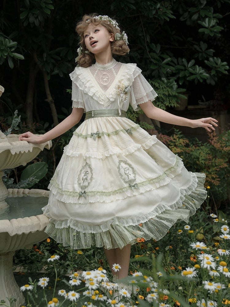 der Stickerei Voll Elegant Lily Neck Rock / von OP Lolita Kleid Set Valley Classic Edward