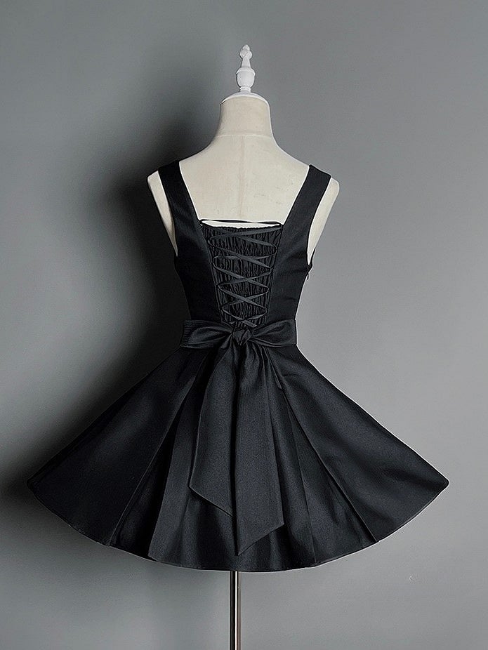 Black Lolita with Buttons Gothic Under Silver-tone Bust Dress