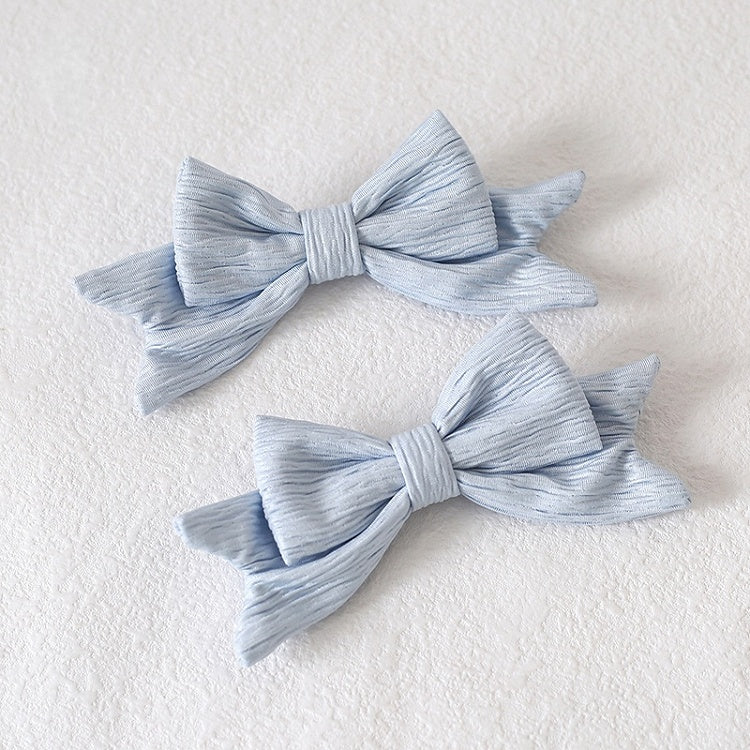 Green Cute / Light Hairclips Lolita Blue Bowknot Pink-Purple Mint