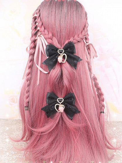 Strawberry Charm Hairclip Options Heart Bowknot Kei Color 5 Jirai