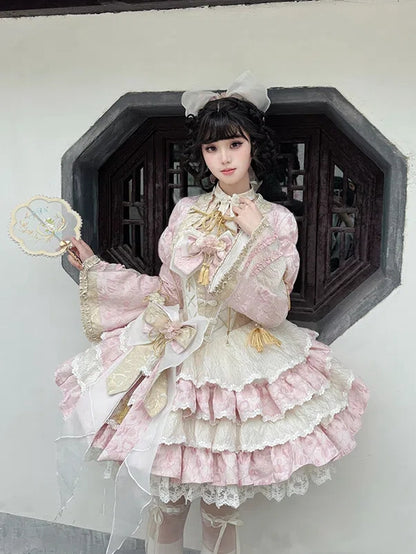 Pink Tassel Bolero Robes Jacquard