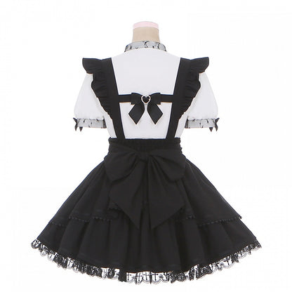 ブラック ジライケイ ホワイト カットアウト レーストリム 蝶結び フリルディテール ブラウス