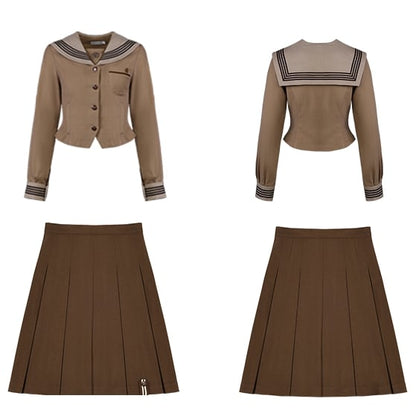 Skirt JK Brown Uniform Box Pleat