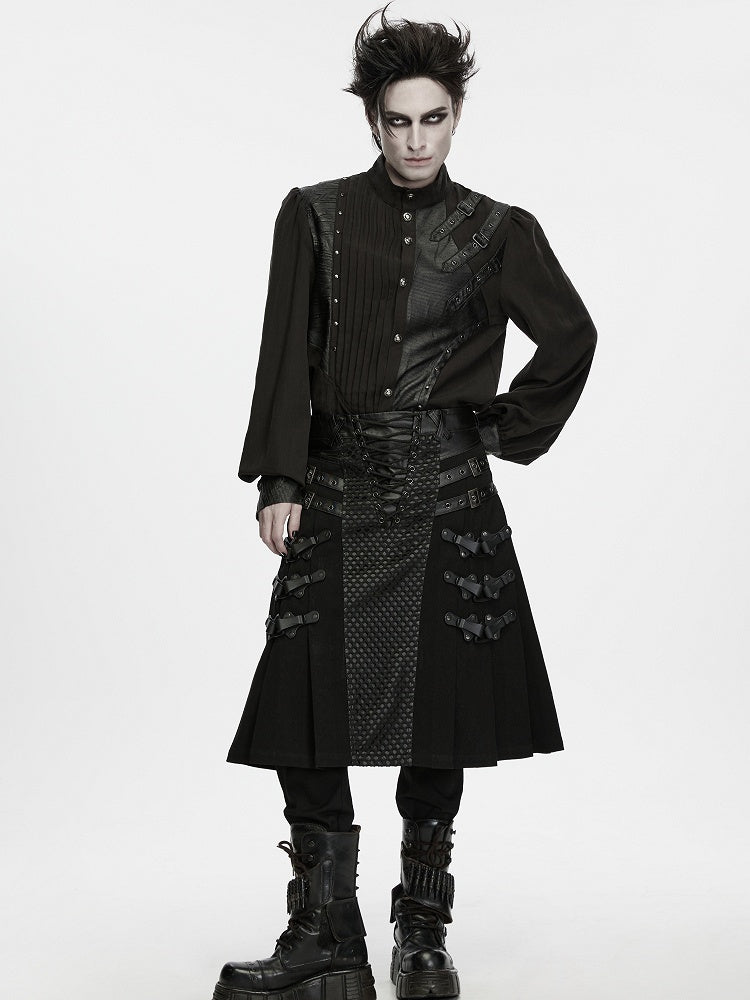 Heavy-duty Black Men's Punk Skirt - Punk Rave
