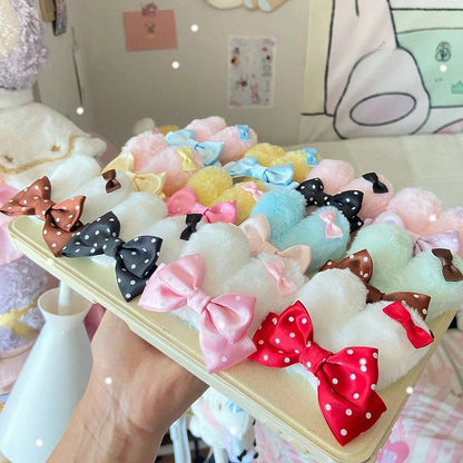 Ears Bowknot Bunny 13 Options Polka-dot Hairclip Decorated Pattern