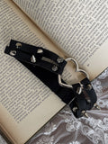 Loop Studs With Black and Ring Leg Heart Decoration