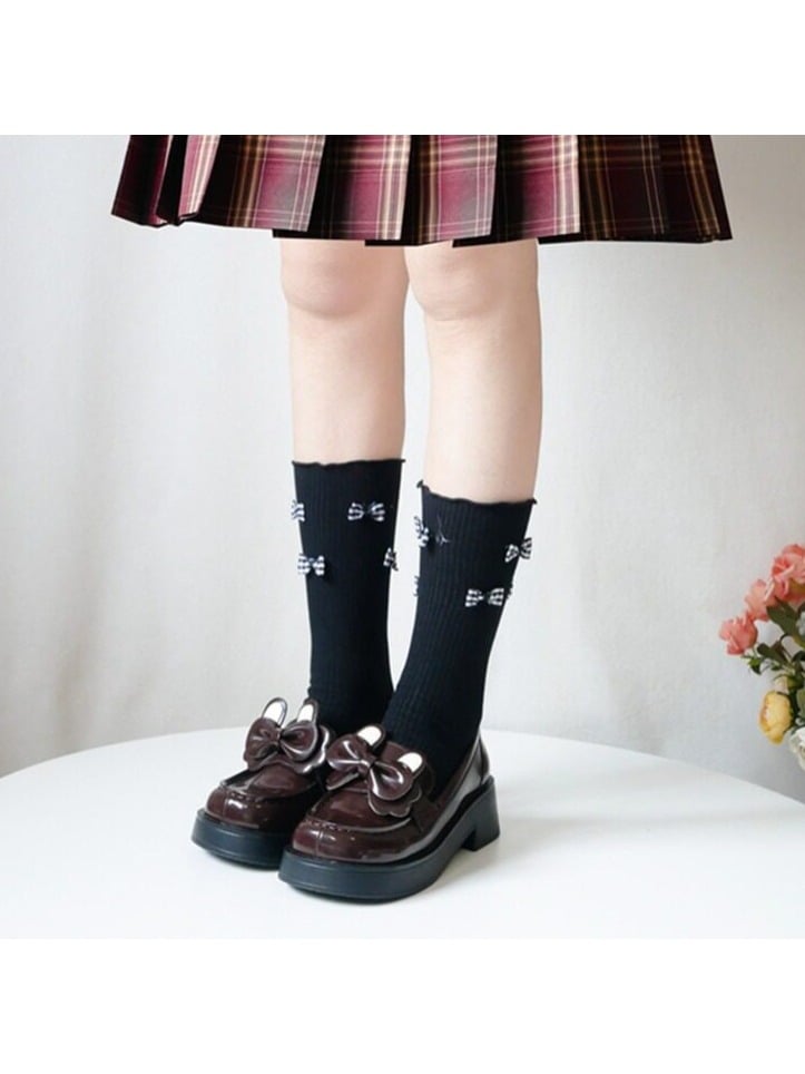 Options Heel Polished 2 Brown Style Lolita Square Uniform School Shoes Toe