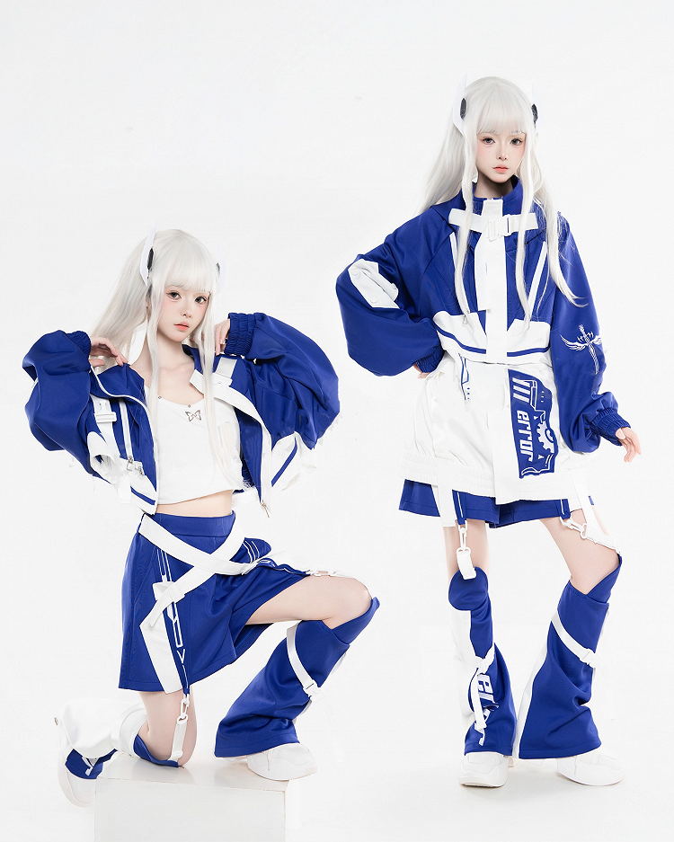 Colorblock Klein Design Landmine-Inspired Blue White Shorts Modular Tech