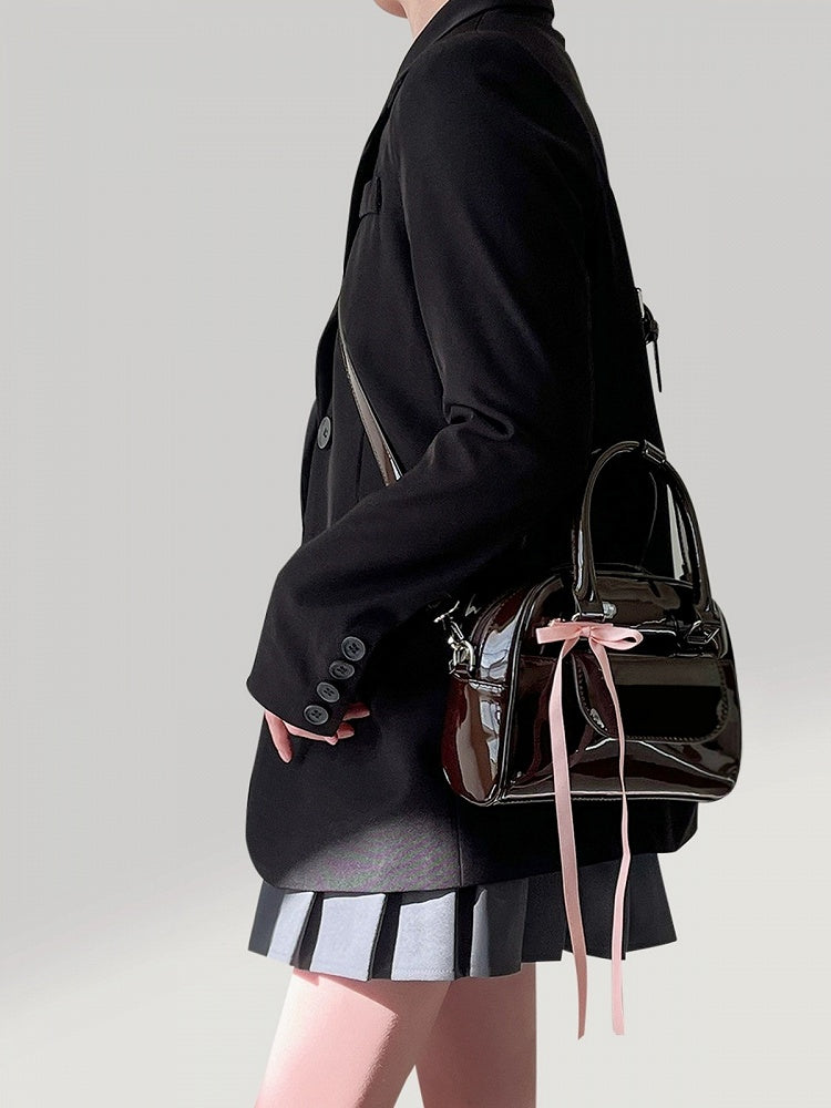 Ribbon Backpack With Kawaii Chocolate Bow 3-Way Glossy Brown