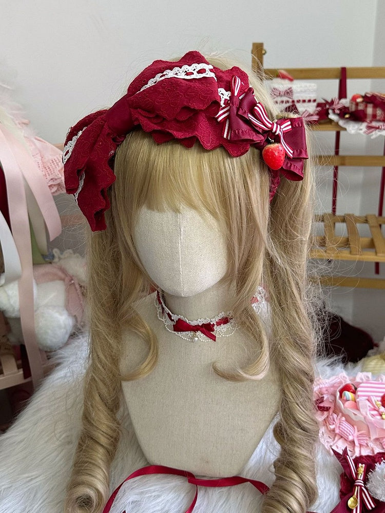 Large Pattern Lolita Sweet with Red Butterfly Bow KC