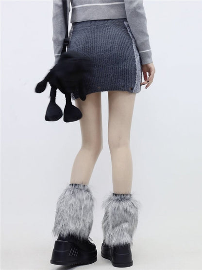 Gray for Fur Y2K Warmers Faux Leg Winter Style
