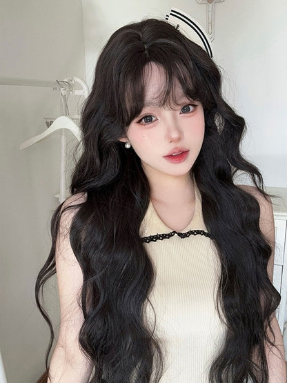 長さ83CM 前髪黒エアウィッグ付きウェーブ