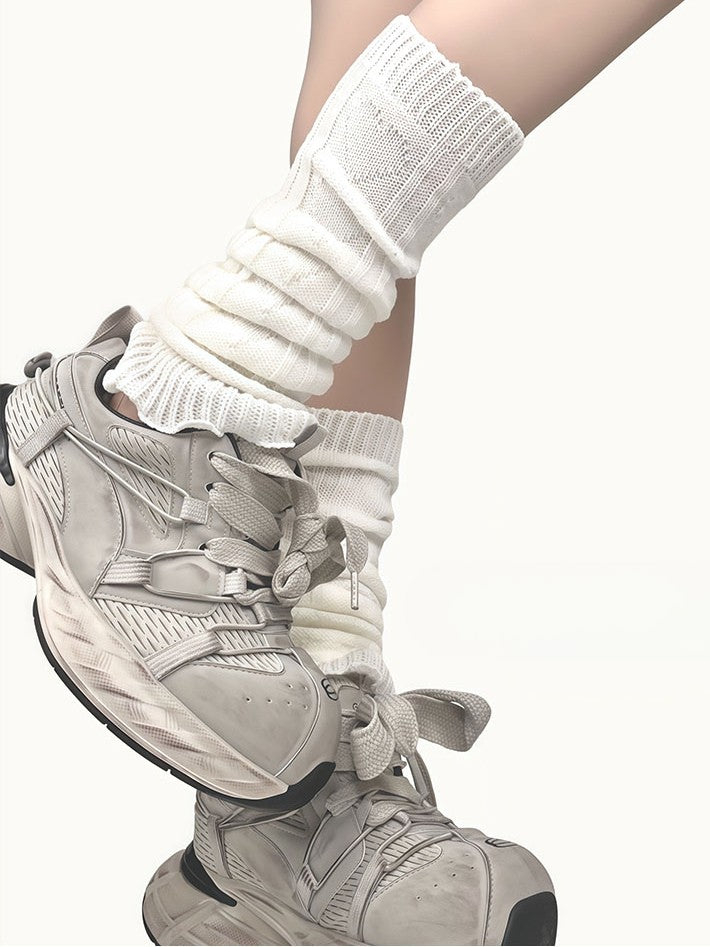 ニットブルー/イエロー/ブラック/ホワイトレッグウォーマー