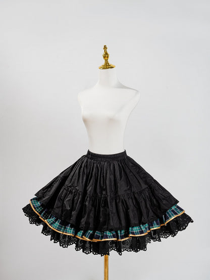 Green Plaid Lolita Tiered Underskirt - LiLi Chain
