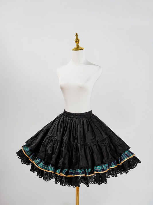 Green Plaid Lolita Tiered Underskirt - LiLi Chain