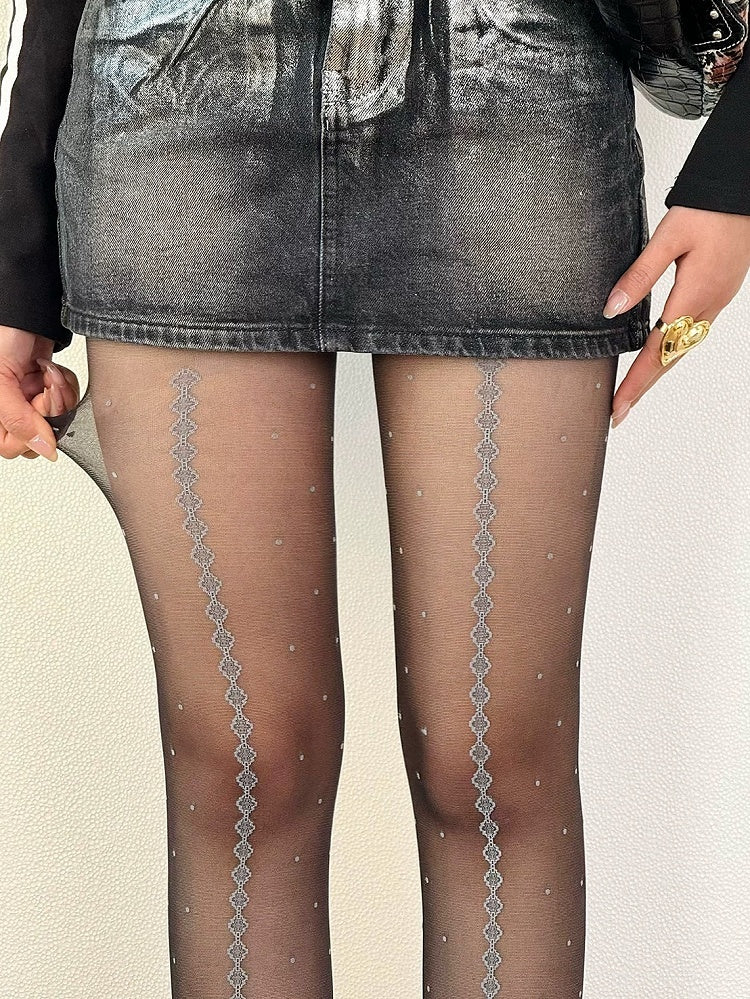 Tights Pattern Polka-dot Black/White