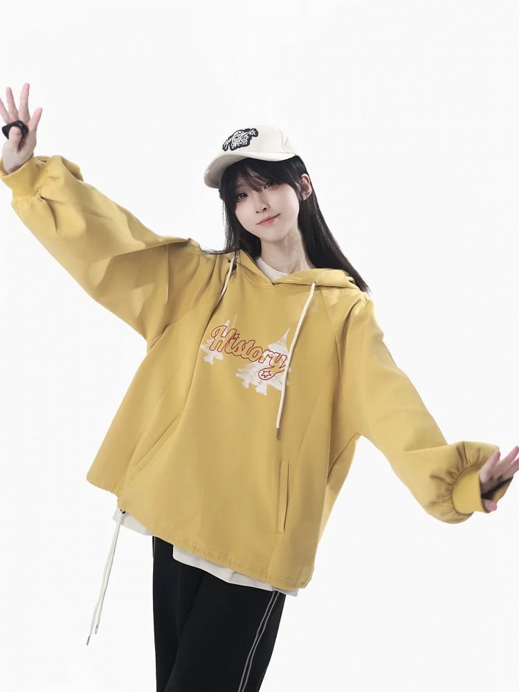 with Fleece-Lined Hoodie Christmas Tree Yellow Letter Cozy Print and