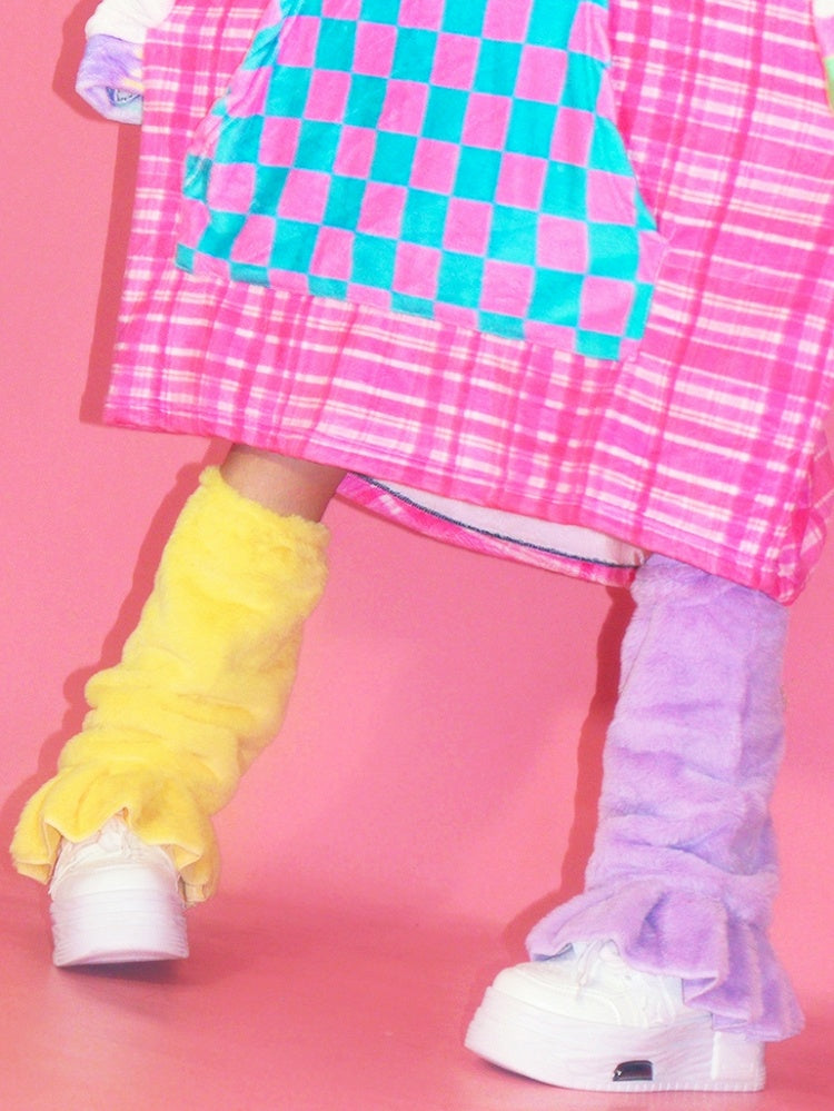 PurpleYellow Leg Plush Warmers