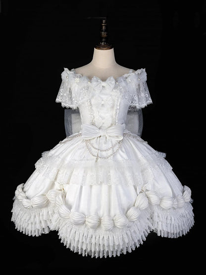 Lolita White Details Dress Hime Lace with Princess
