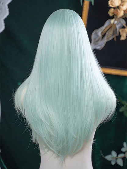 Long Wig with 66cm Straight Bangs Air Mint Green