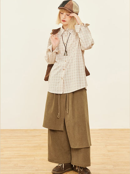 Asymmetrical Cut Pants 3 Wide-leg Design Colors