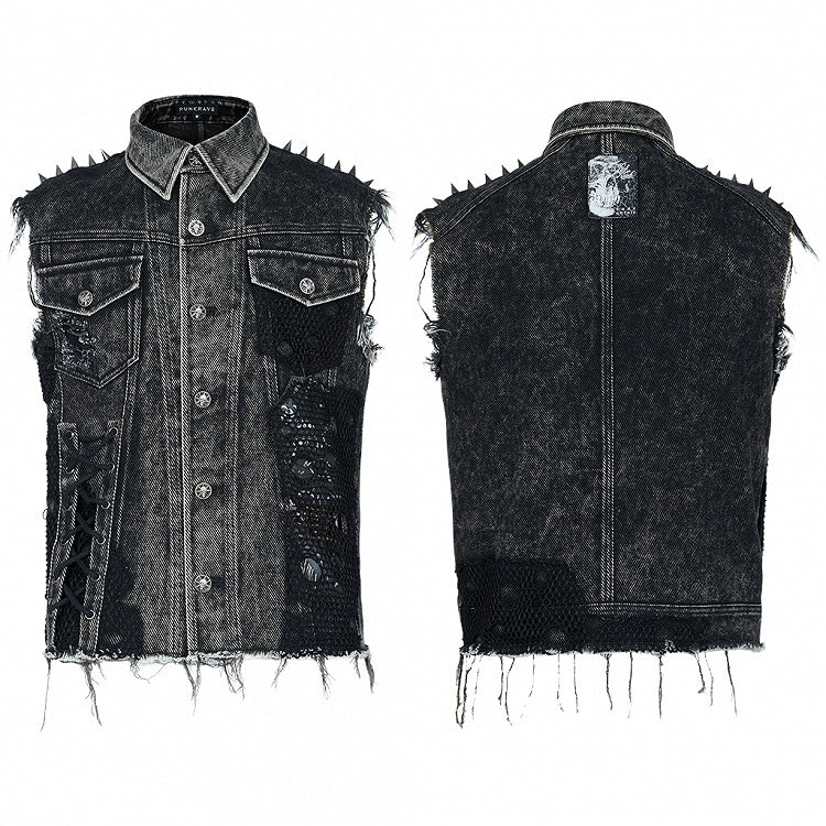 Black Men's Punk Decadent Vest