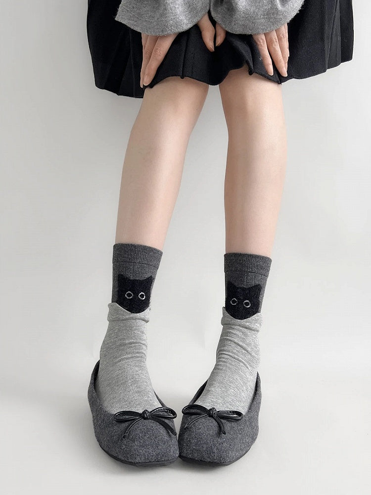 Cat Cute Colors) Ankle (2 Socks Patch