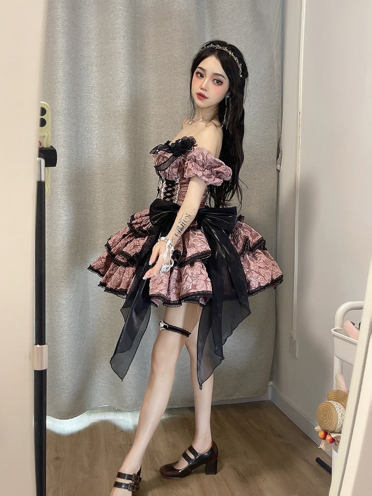Tulle Rose Lolita Black Brooch