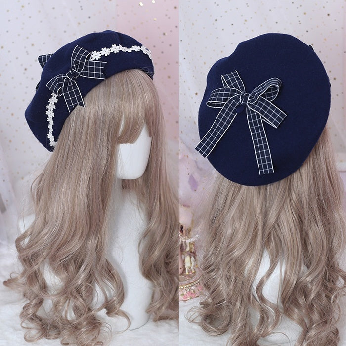 Bowknot Colors Beret Sweet Lolita Daisy 6