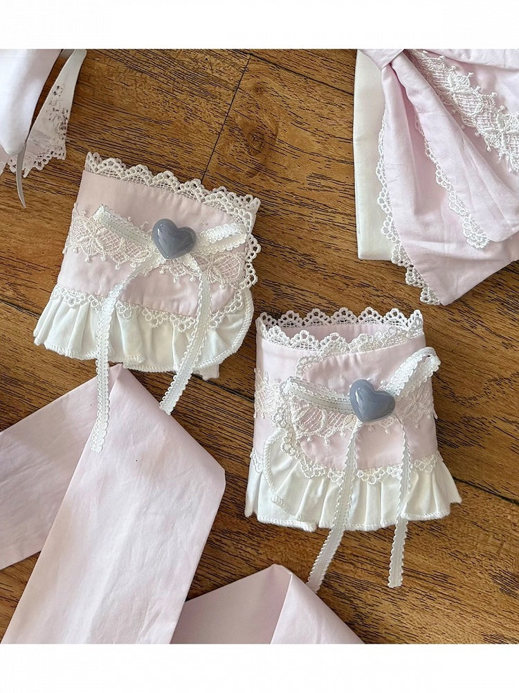 Sweet Lolita Wrist Cuffs, Frilly Detachable Accessory - Mewroco