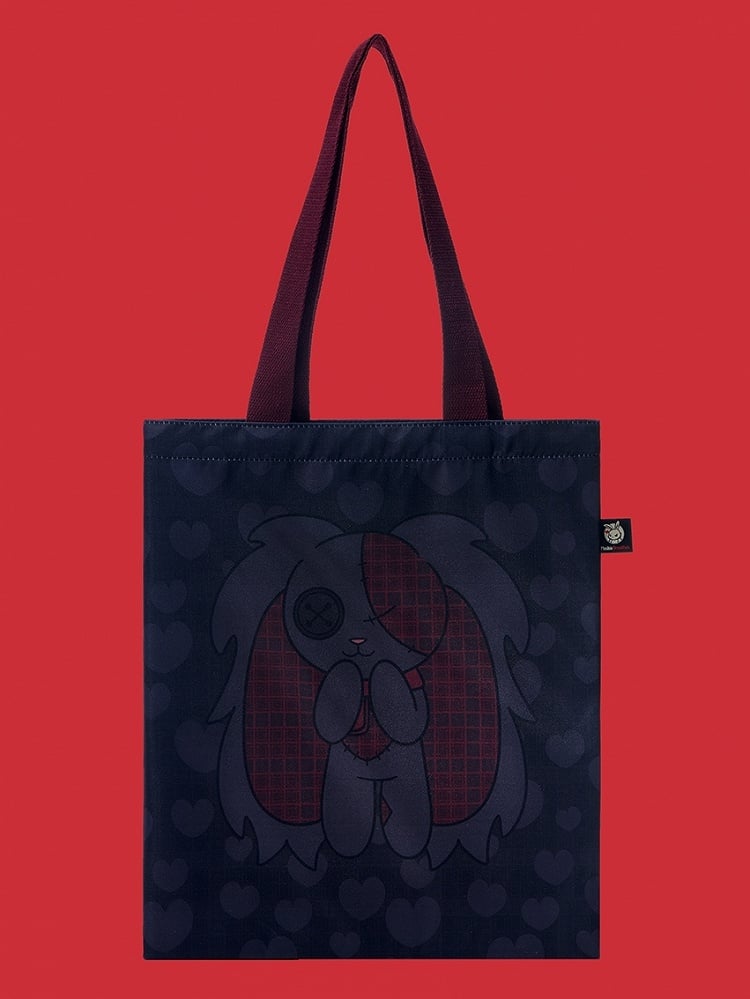 Canvas A Bunny Bag Guro Kawaii with Black Plush