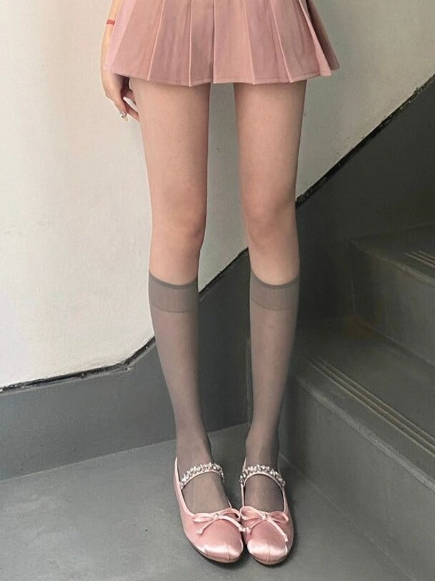 Minimalist Sheer Calf Socks - Xi Shang Mei Shao