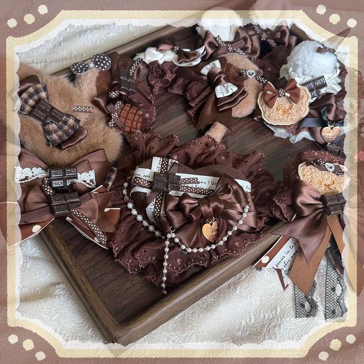 Lolita 12 Mini Hairband Chocolate Hairclip Brown KC Options Element / Bear Ring Hat