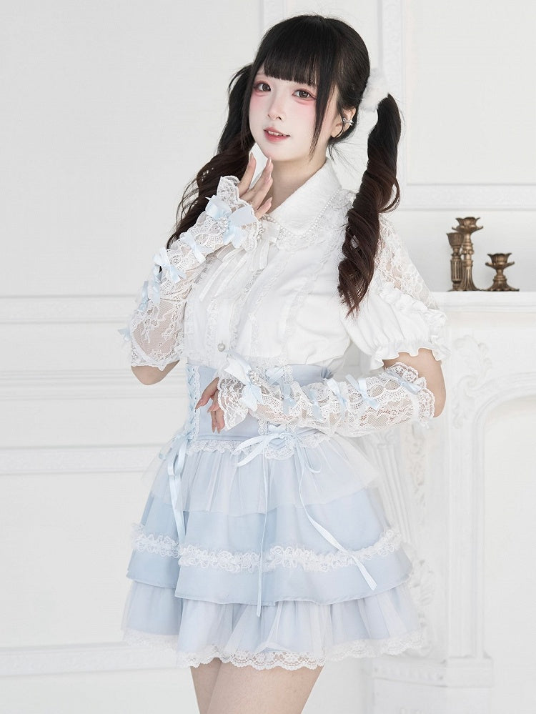 Farben Jirai Bowknot Kei Details 5 Spitzen-Handgelenkmanschetten mit