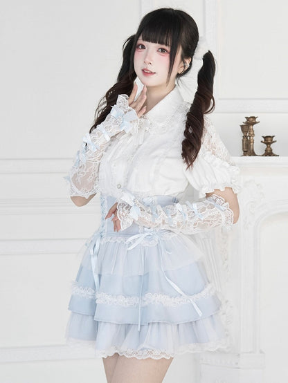 Farben Jirai Bowknot Kei Details 5 Spitzen-Handgelenkmanschetten mit