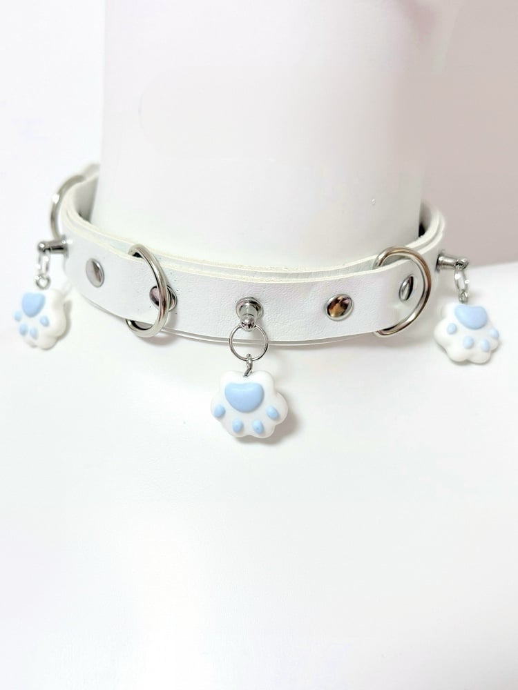 3 Options Cat Paw Pendant Studded Choker