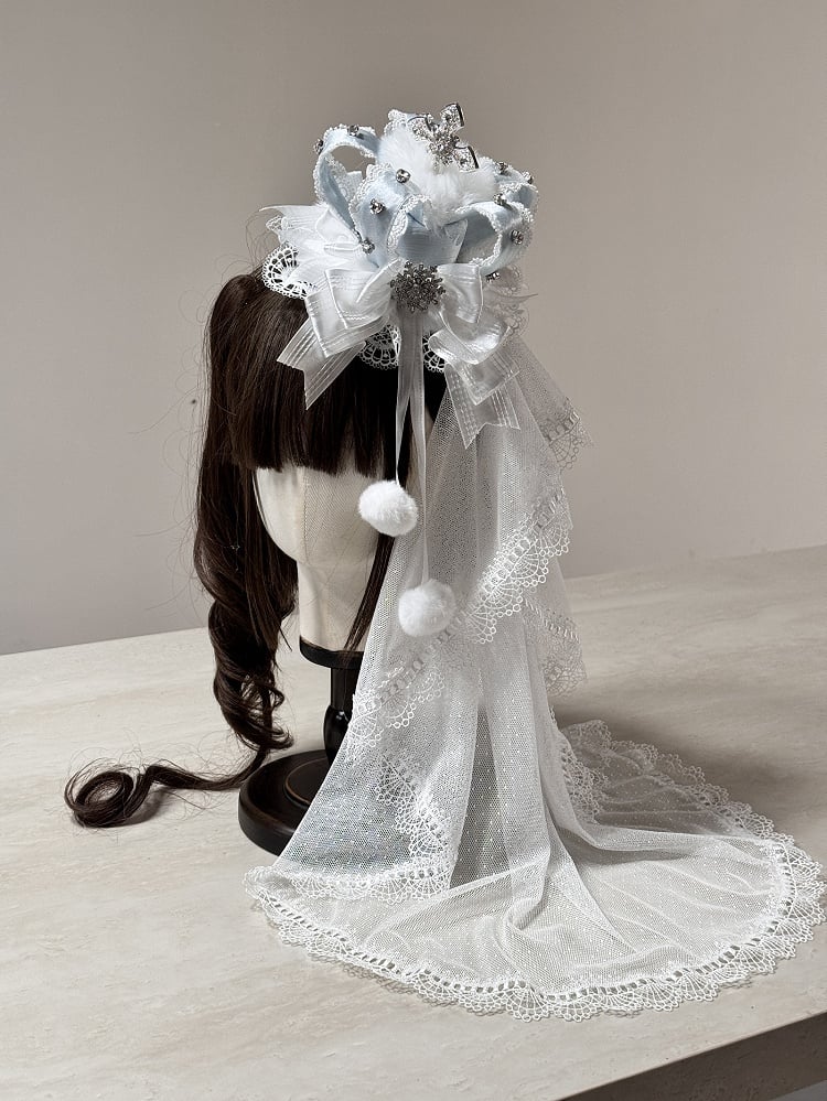 6 with (Pom-Pom Head Mini Veil Color Hat Options Accents) Lace Lolita