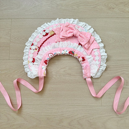 Süße Motorhaube Weiß Lolita Pink Cremegelb /