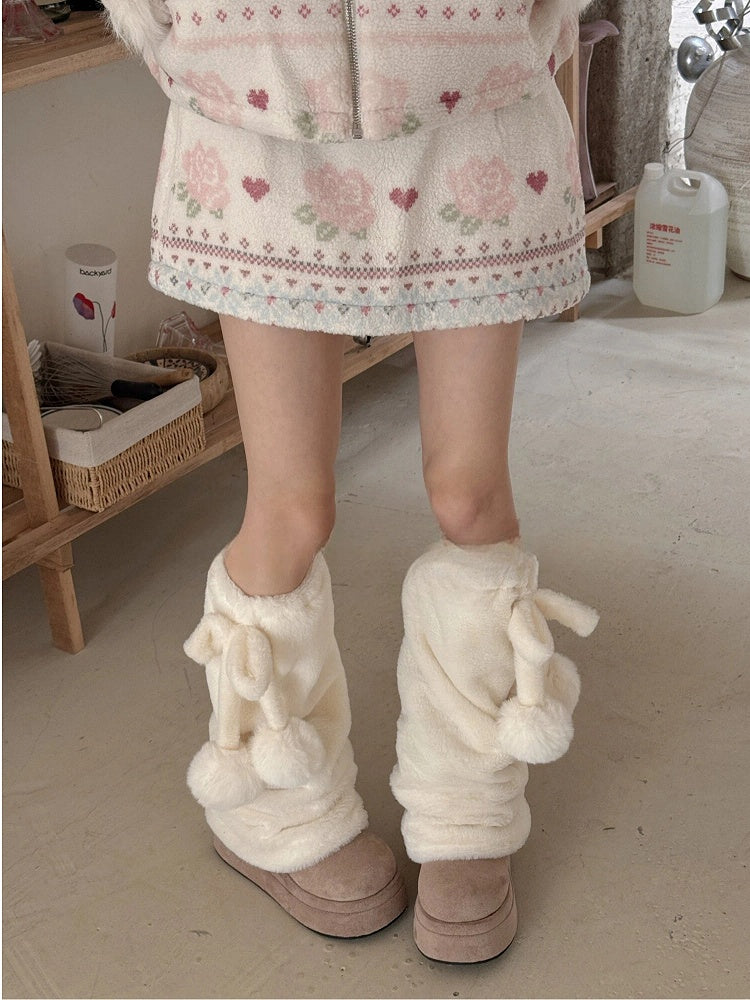 Pom-Pom Plush Warmers Leg