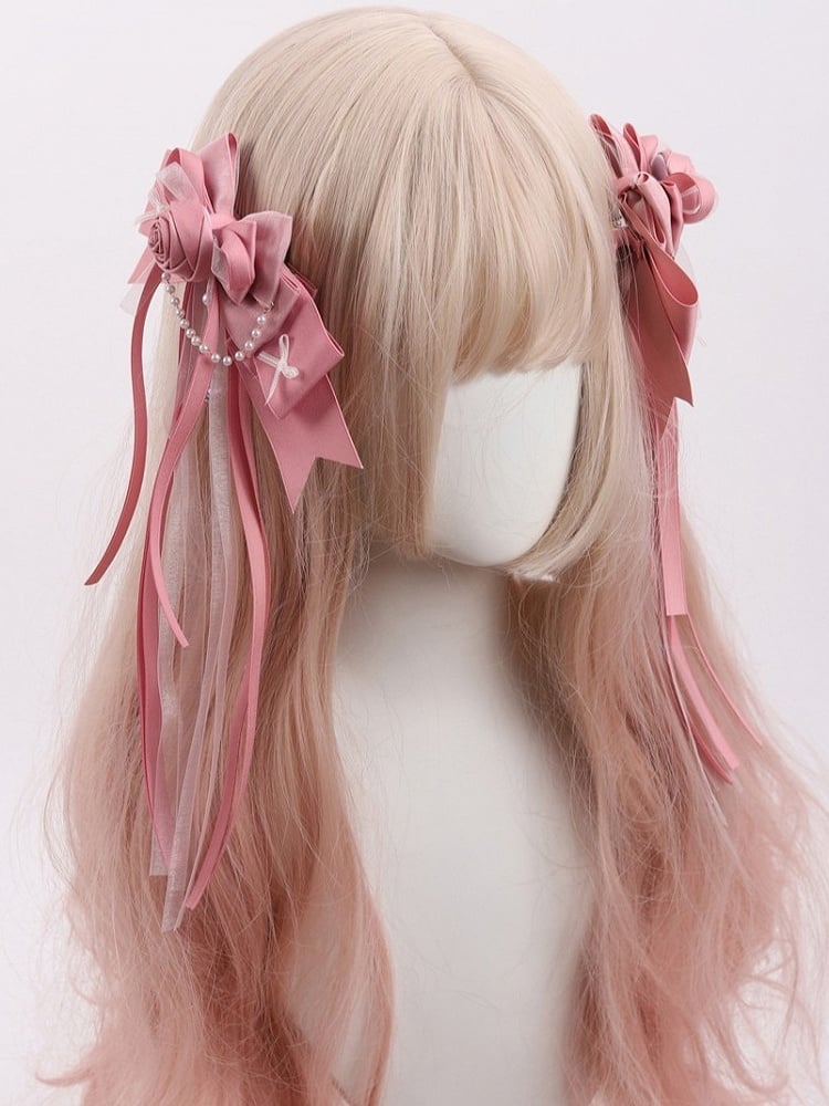 8 Bowknot Color Rose Sweet Hairclip Options Lolita
