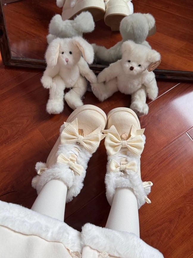 Stiefel Gelb Lolita - Charm Pompom Platform Snow Sweet
