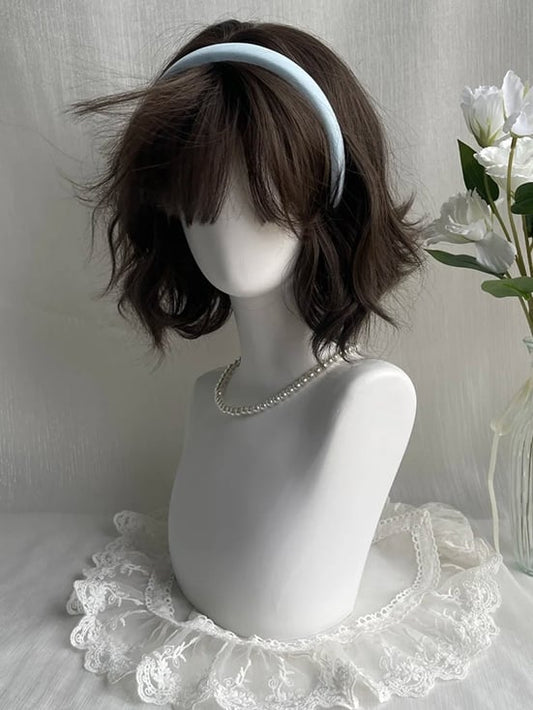 前髪あり ウェーブウィッグ ブラウン エアウィッグ 30cm