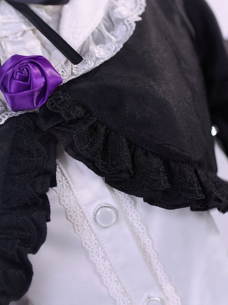 Meine kleine Schwester kann nicht dieses süße weiße Oberteil + schwarzer Mantel + Rock im Lolita-Stil sein.