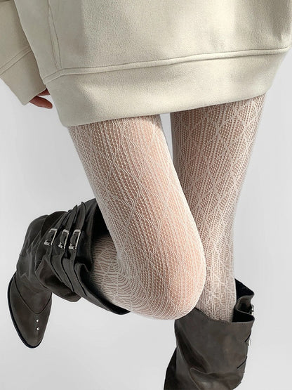 Sheer Tights Diamond Mesh