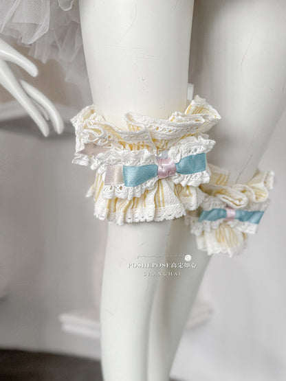 Pink and Blue Sweet Princess Puffy Tiered Ruffle Skirt Boning Dress