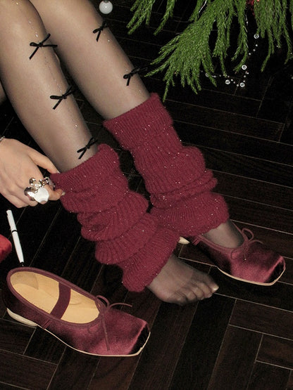 ラインストーン蝶結びタイツ